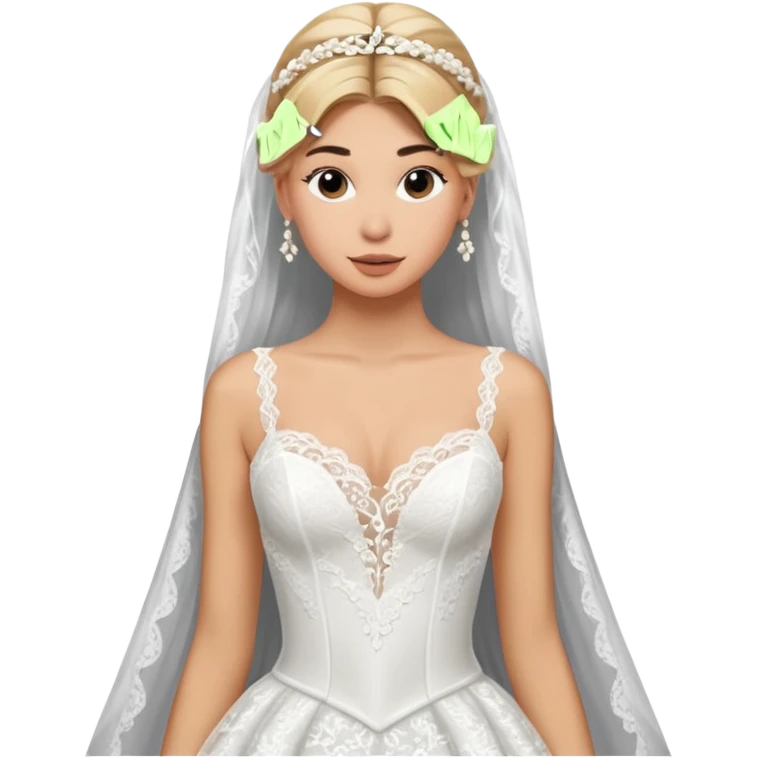 Hailey bieber en robe de mariée  emoji