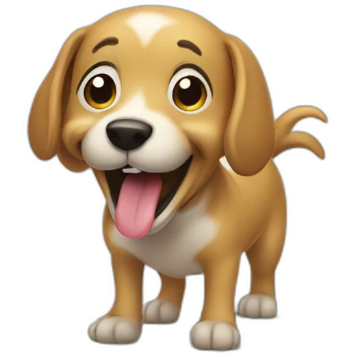 Dog pissing and laughing emoji