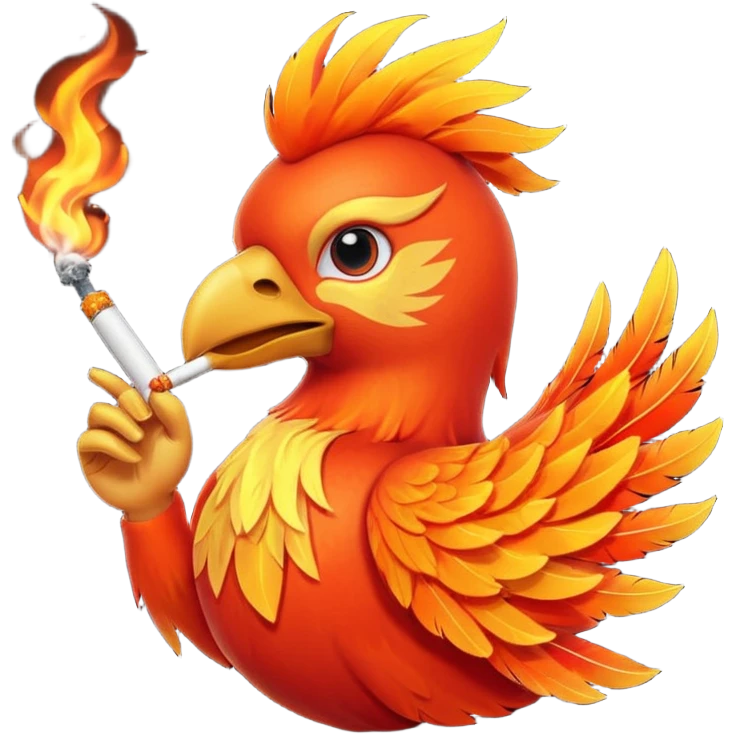 fire bird with a sigaret emoji
