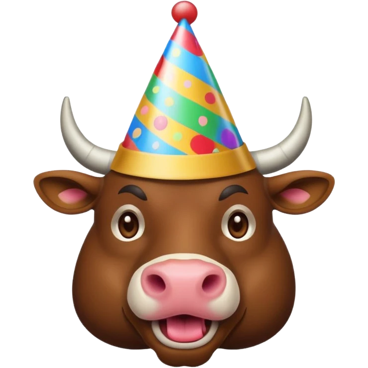 Bull celebrating birthday emoji