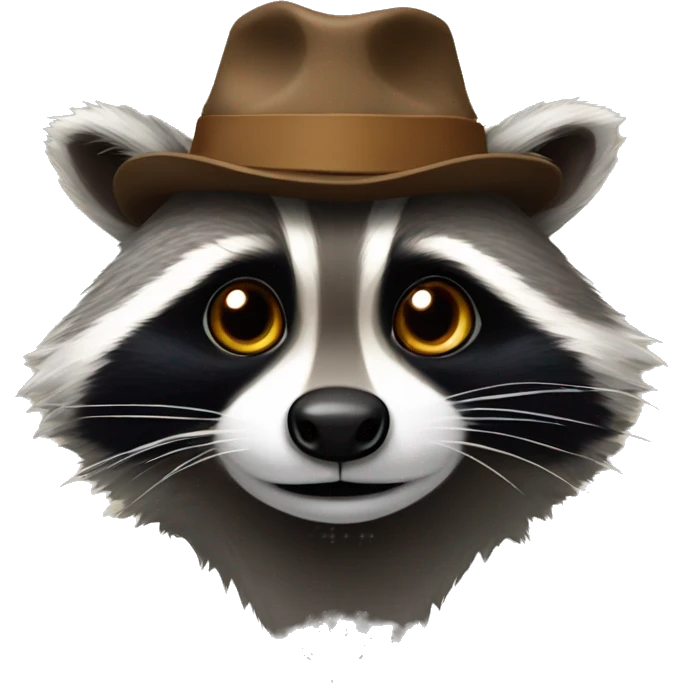 Racoon with a hat emoji