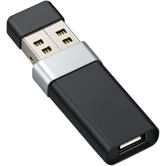 USB flash drive storage device with metal connector and plastic case emoji