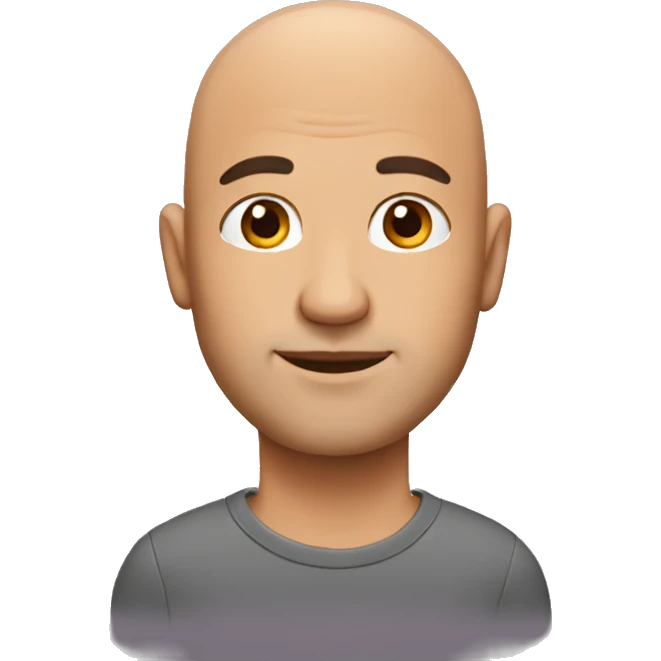 a bald man with hair on the side emoji