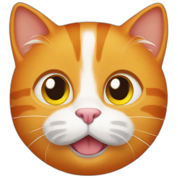 ginger cat with orange colored neckband and a white airtag emoji