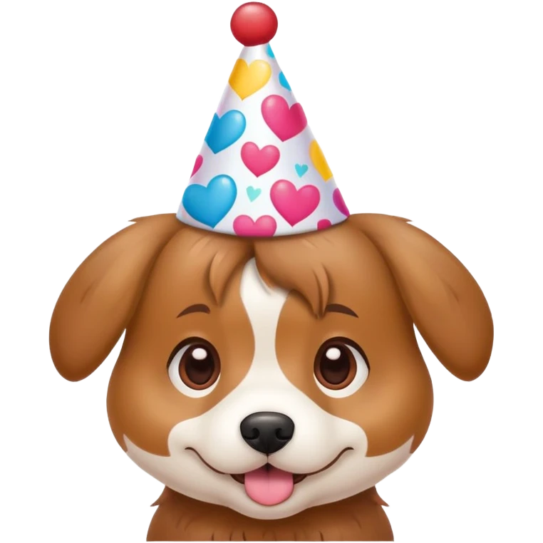 Cute birthday dog with hearts emoji