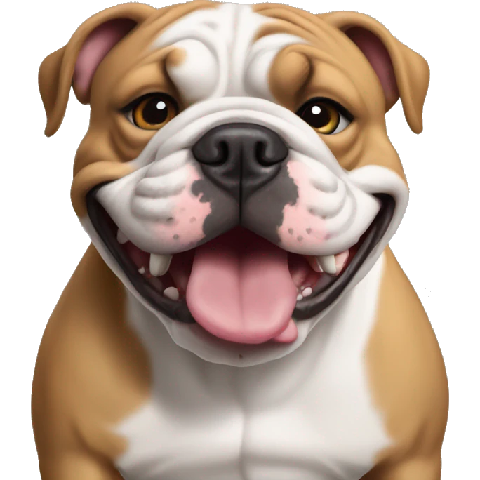 english bulldog pitbull smil emoji
