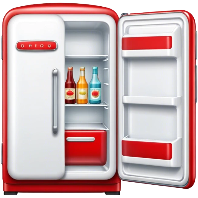 Realistic red vintage fridge  emoji