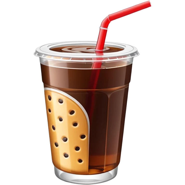 3D minimal icon of a snack and drink cup with a clear accent in #FF3D00, clean and modern cafeteria feel emoji