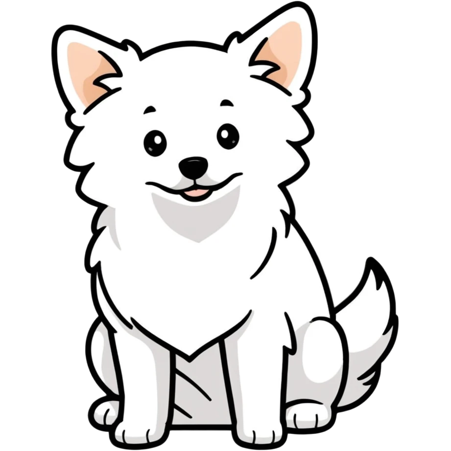 Weird white little dog emoji
