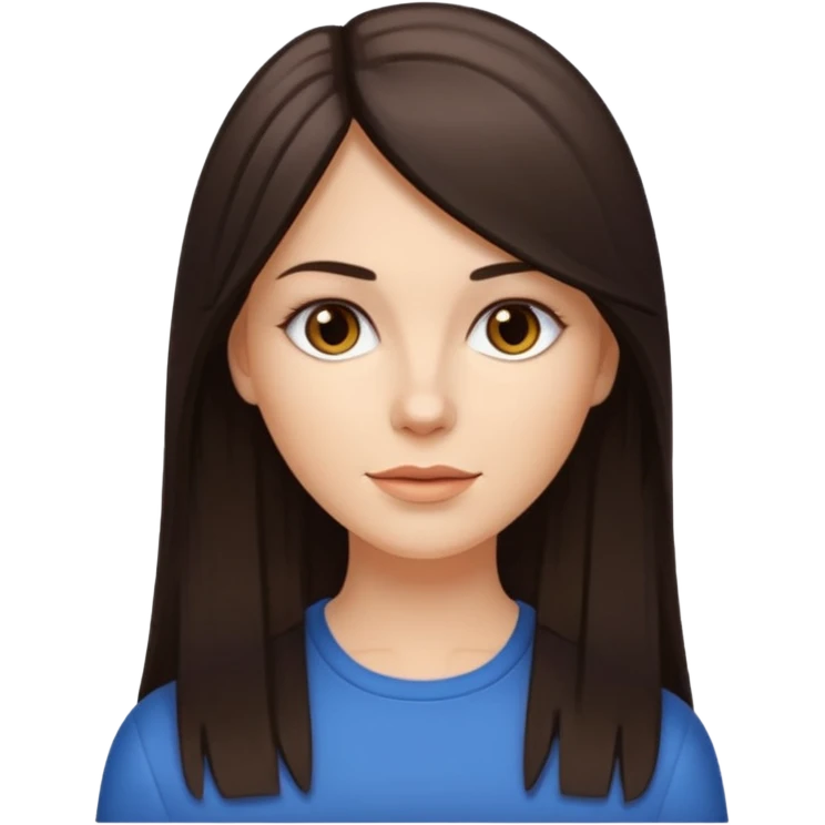 Mulher branca, cabelos longos liso moreno iluminado com luzes  emoji