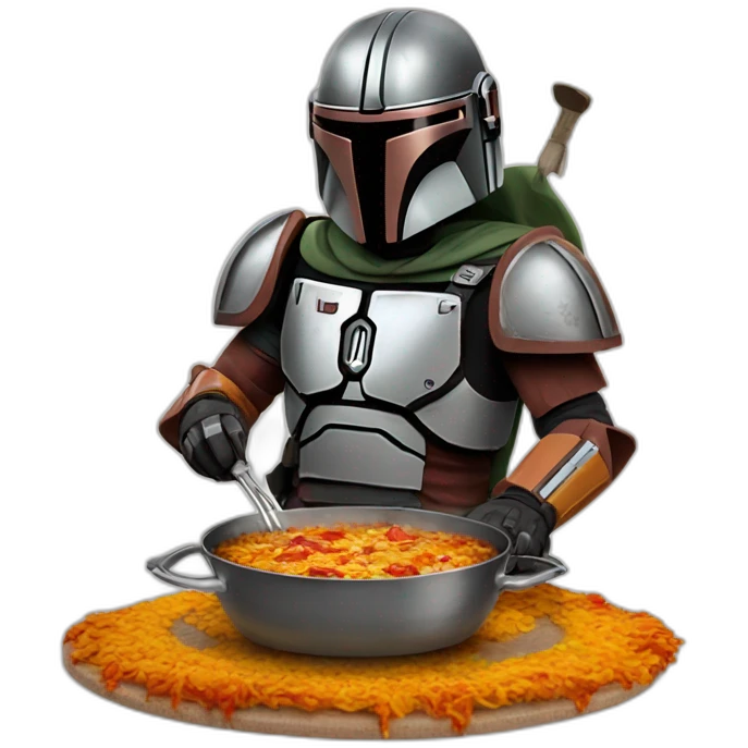 mandalorian cooking paella emoji