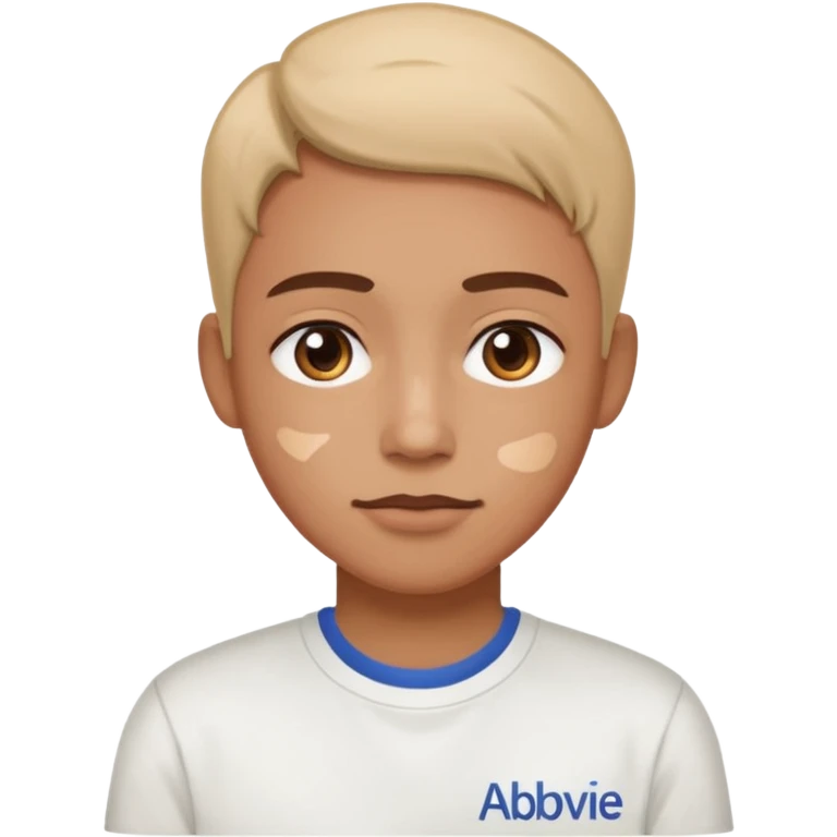 Wearing shirt that says “abbvie” emoji