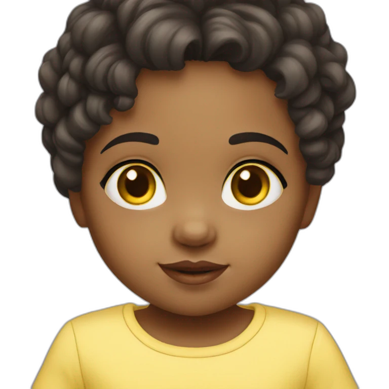 baby girl dark hair yellow skin emoji