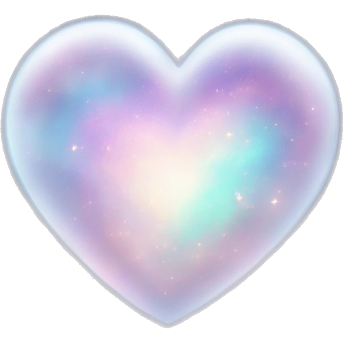 Pastel White iridescent nebula heart emoji