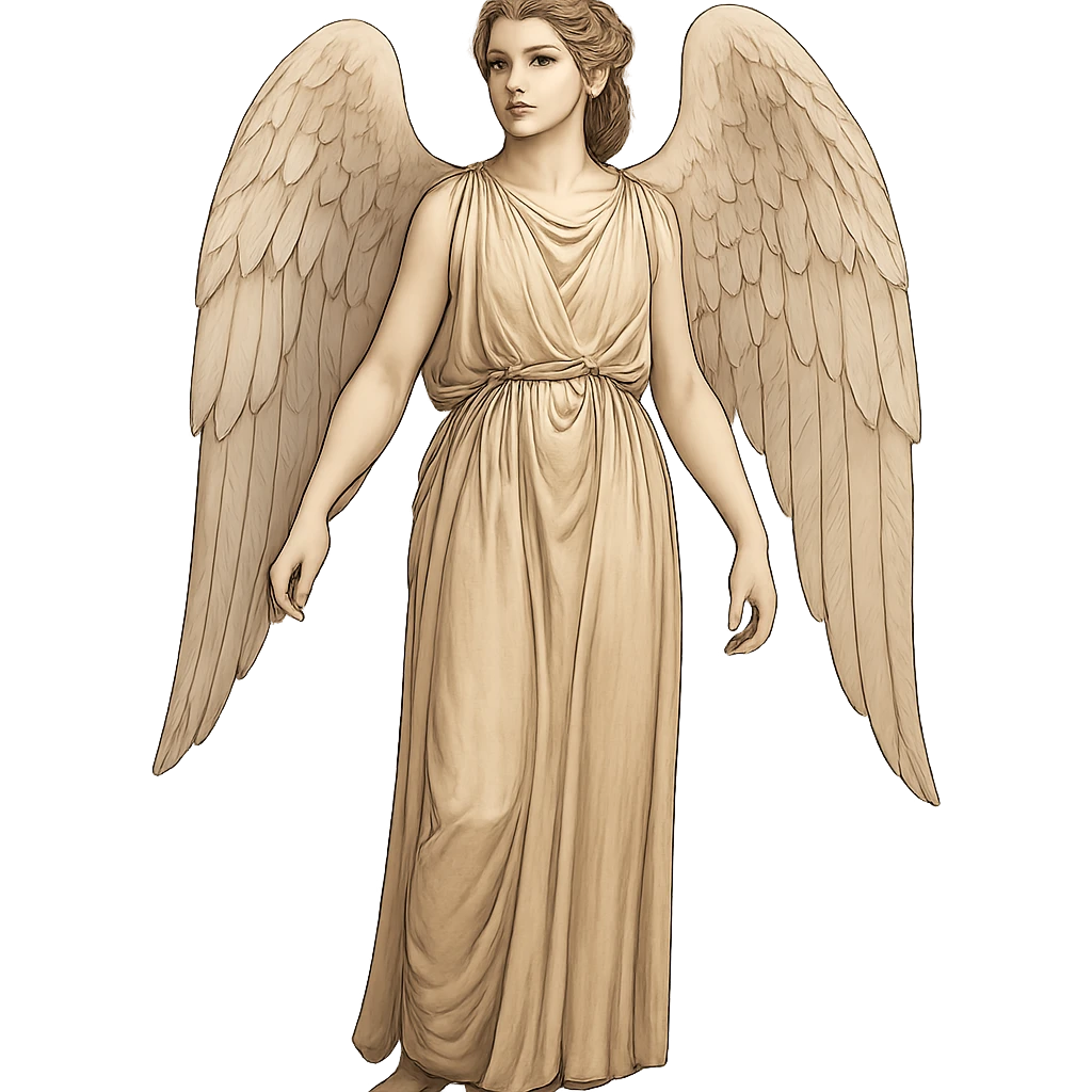 fullbody ancient woman with angel wings emoji
