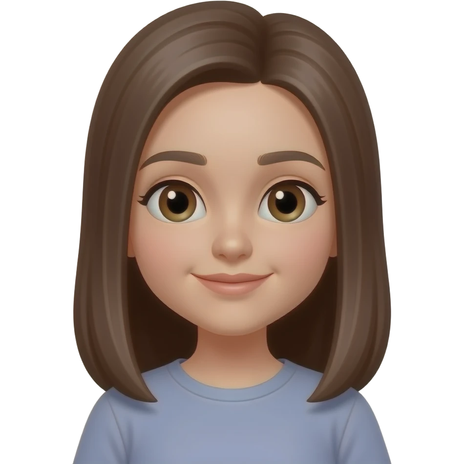 Fille ado avec les cheveux brun lisse emoji