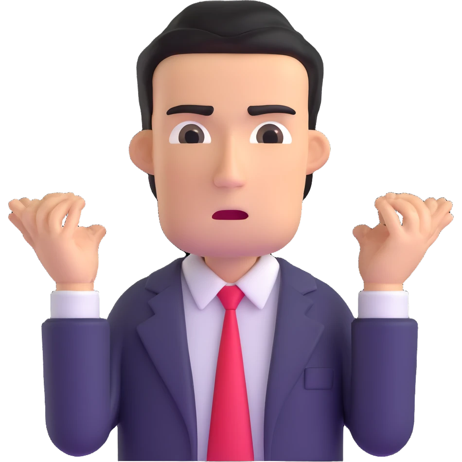 business man with judgmental expression emoji
