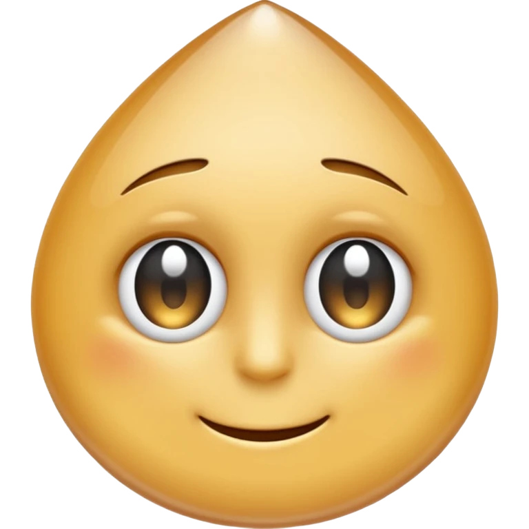 One eye on the left droplet; the right eye is absent but subtly hinted (indentation, ripple, or reflection). Clean emoji style, soft lighting, simple shapes, white/transparent background, high-resolution, friendly. emoji
