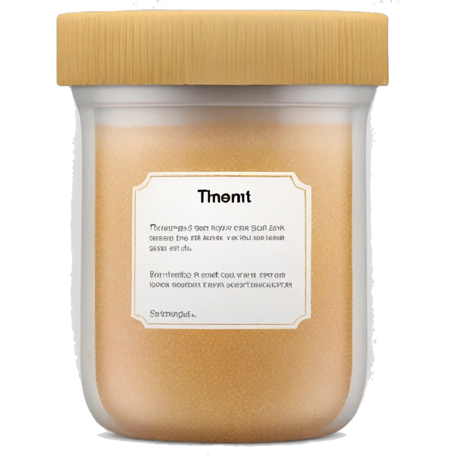 body scrub pot with label emoji
