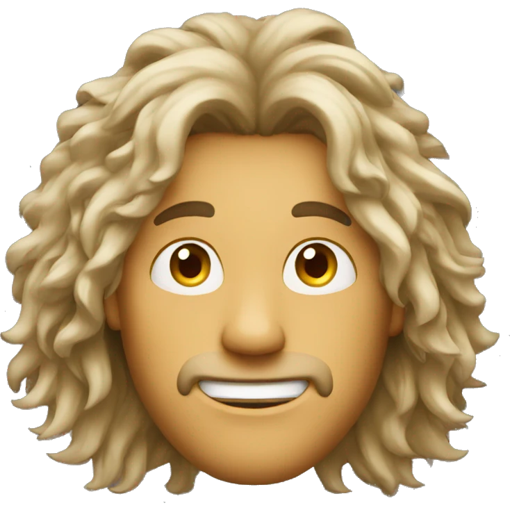 a guy with long, wild hair emoji