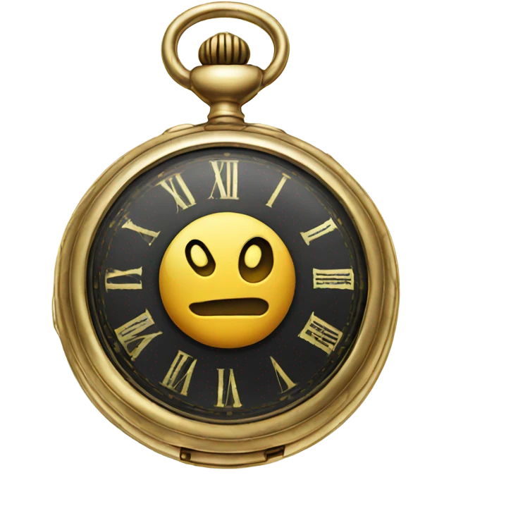 pocket watch with gold chain emoji