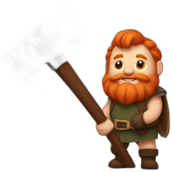 Fat redhead dwarf beer pickaxe emoji