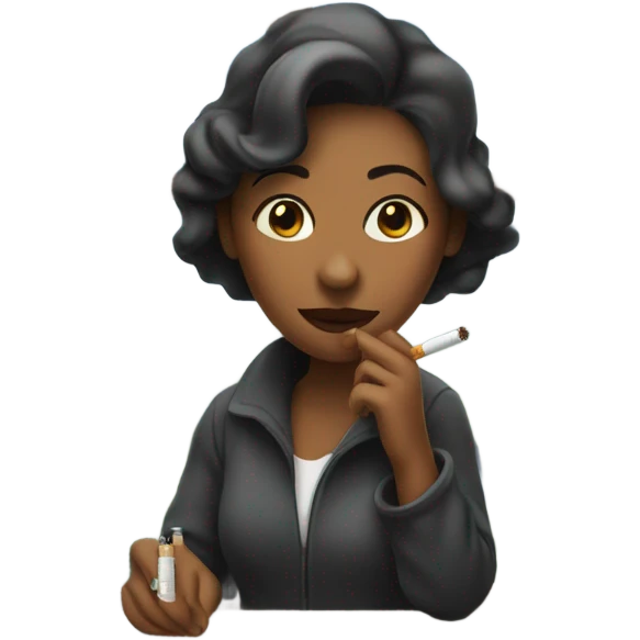 Women smoking a cigarette out of the window  emoji