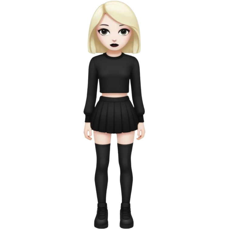 alt-girl в чёрной одежде в полный рост  emoji