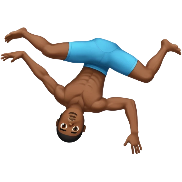 Black boy doing a backflip emoji