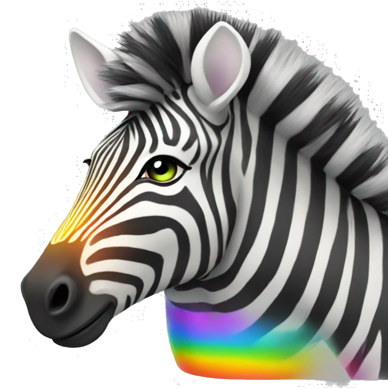 Rainbow colored zebra emoji