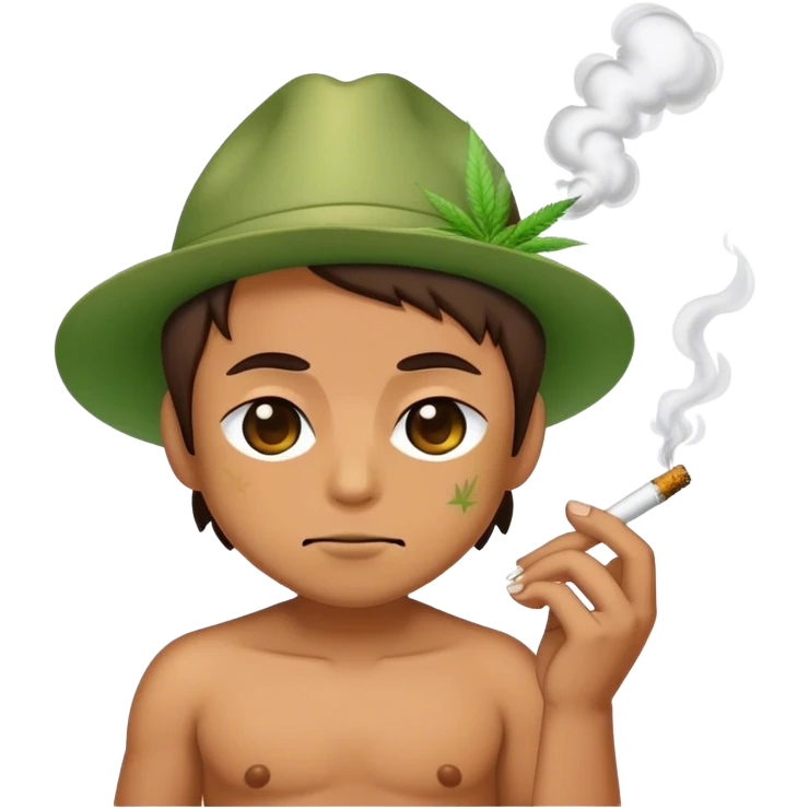 Smoking weed in chibi style emoji