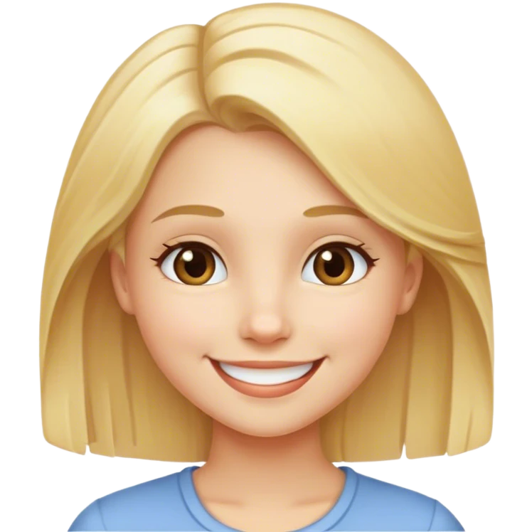 Girl with blond hair smile emoji