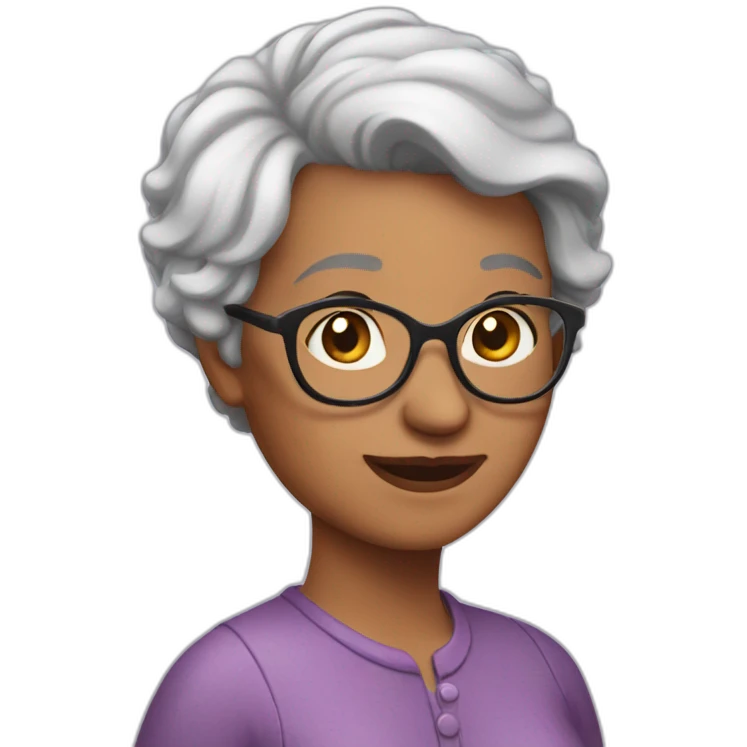short hair grandma emoji