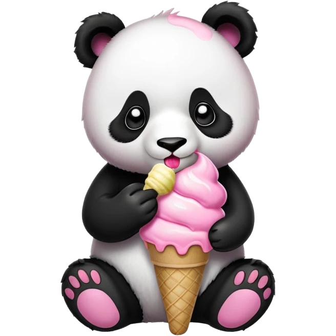 Panda eating ice cream emoji