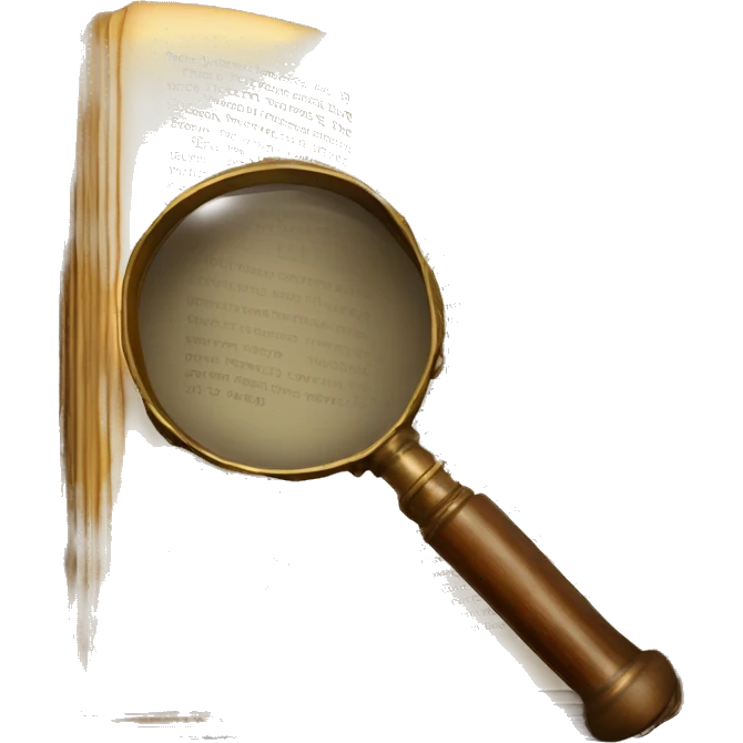 vintage book with magnifying glass emoji