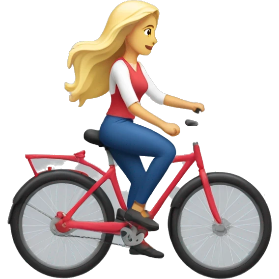 Mujer rubia en bicicleta de doble suspensión emoji