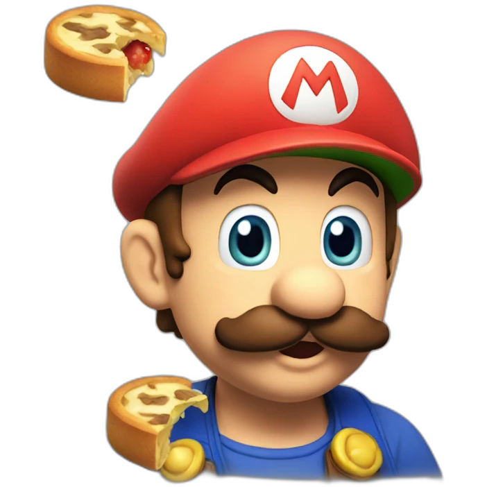 Mario eating ici emoji