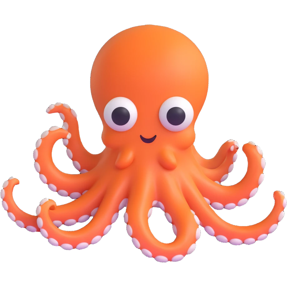 playful octopus 3D emoji style emoji