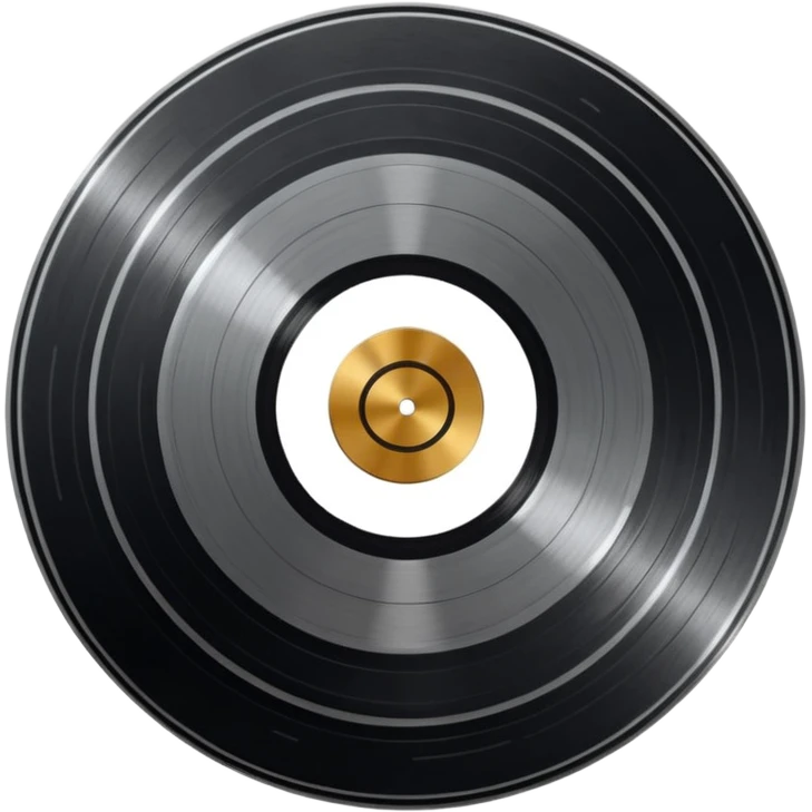 A dark metal platinum music award plaque The center features a relief of a or stylized vinyl record in a slightly darker metallic tone emoji