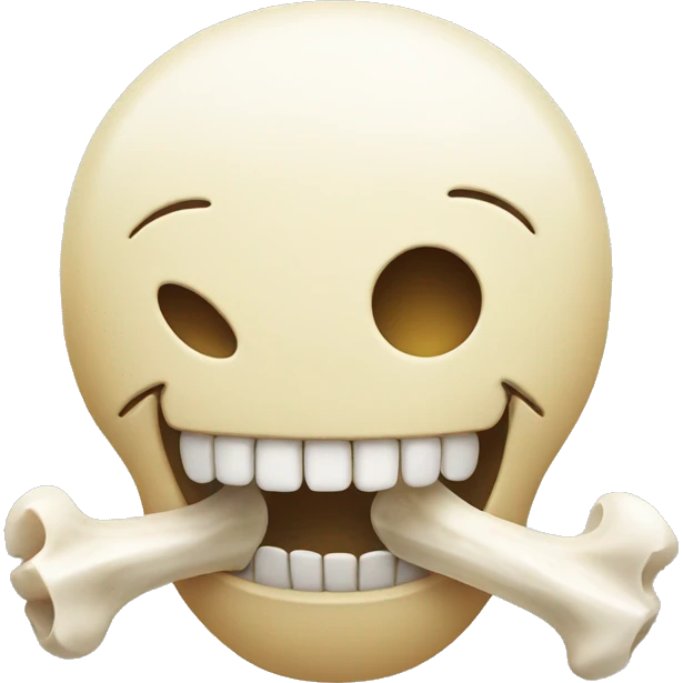 Smiley face with bone on mouth emoji
