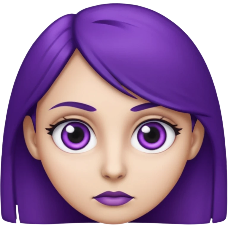 emoji of a racially ambiguous woman, who looks serious. no skin color please. use a color. emoji