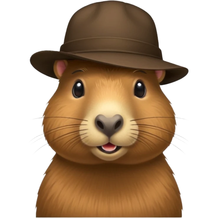 Realistisk Capybara med hat emoji