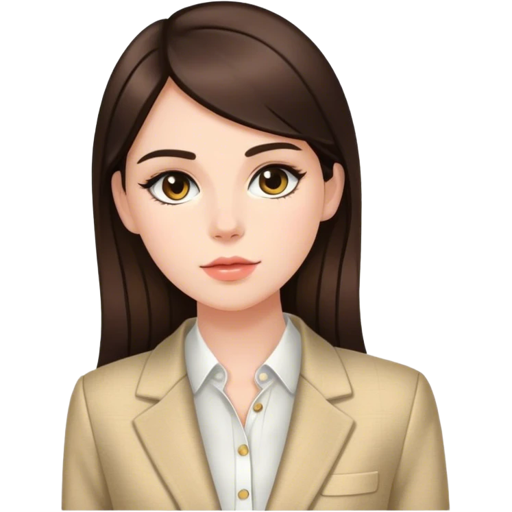 Brunette girl wearing Chanel blazer  emoji