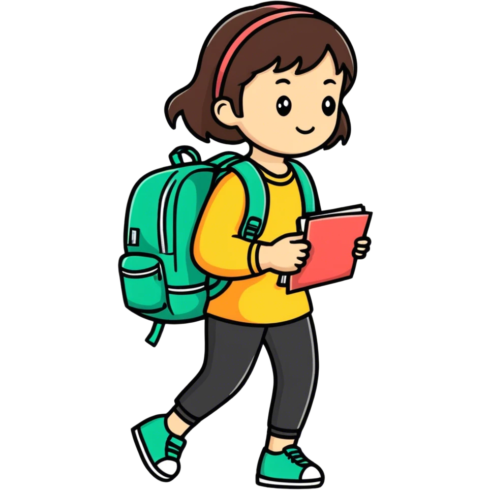 girl with backpack emoji