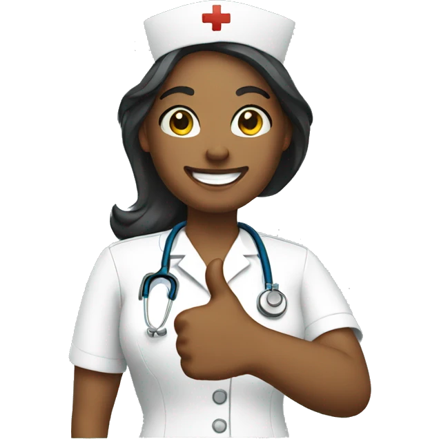 Nurse giving thumbs up emoji