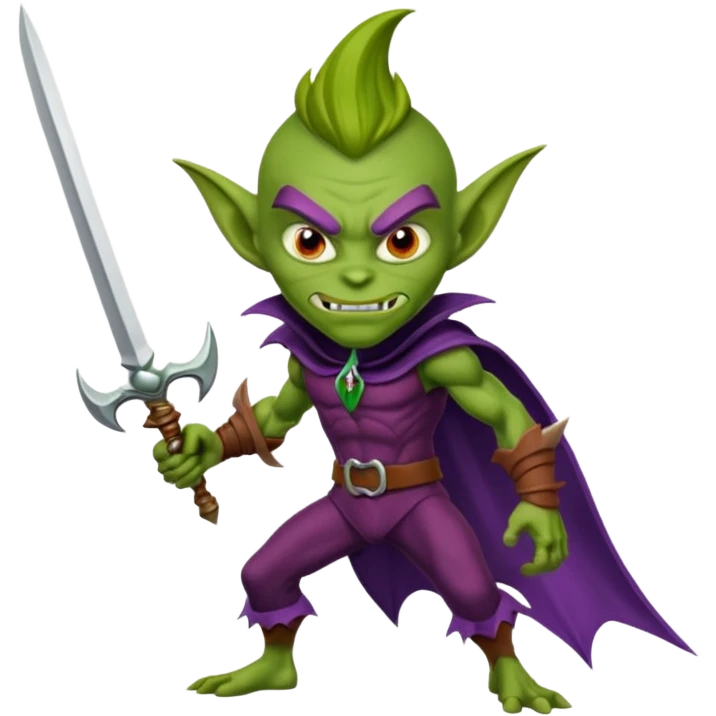green goblin - pointy ears, dagger emoji