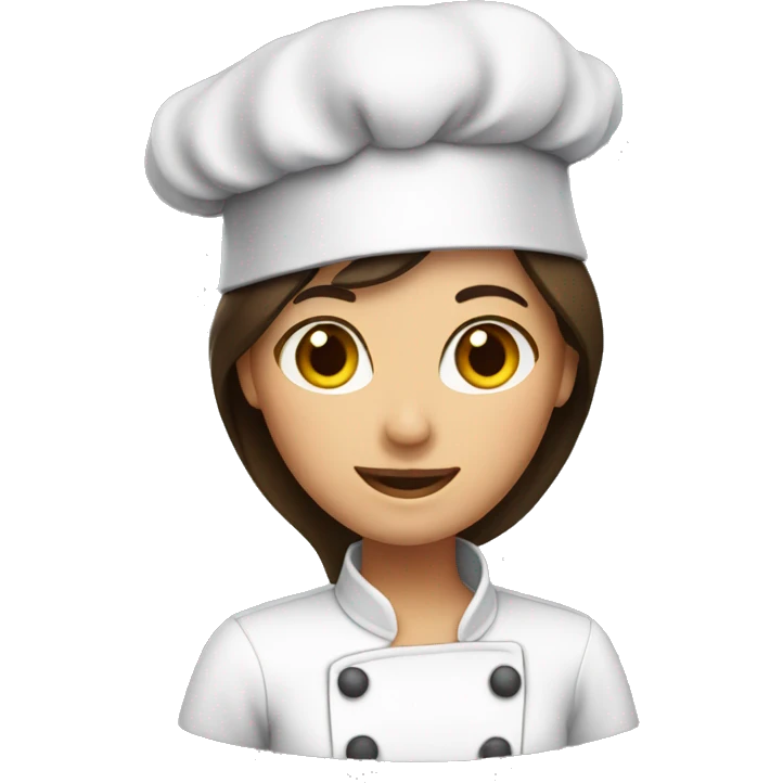 Brunette with chef hat emoji
