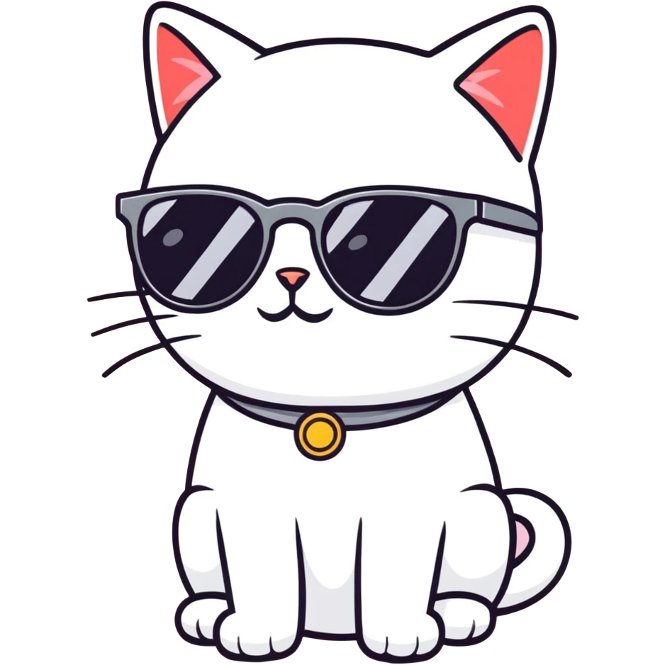 Cat with sunglasses emoji