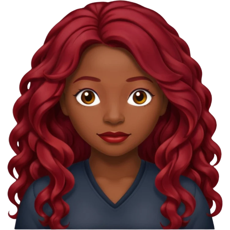 LaTavia Robeson with dark red long hair emoji