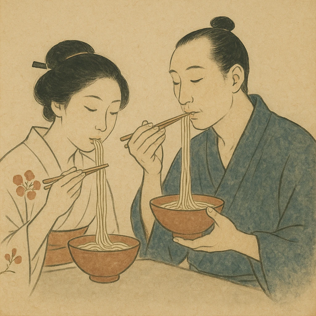 couple eating noodles emoji
